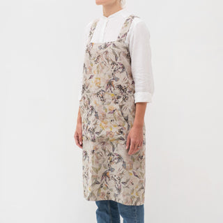 Linen Tales Meadow on Light Natural Linen Pinafore Apron - Linen Tales B2B 3