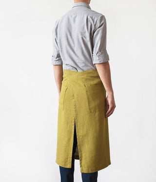 Linen Tales Moss Green Linen Garcon Apron - Linen Tales B2B 