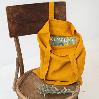 Linen Tales Mustard Linen Tote Bag - Linen Tales B2B 