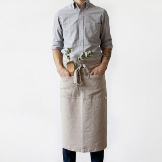 Linen Tales Natural Linen Garcon Apron - Linen Tales B2B 