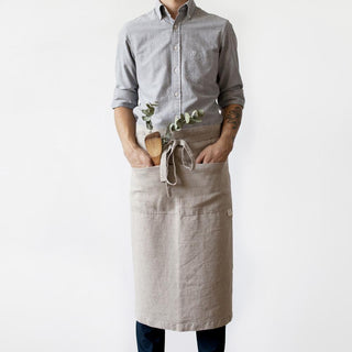 Linen Tales Natural Linen Garcon Apron - Linen Tales B2B 