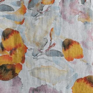 Linen Tales Orange Flow on Light Natural Linen Garcon Apron - Linen Tales B2B 
