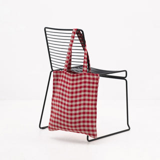 Linen Tales Red Gingham Linen Tote Bag - Linen Tales B2B 