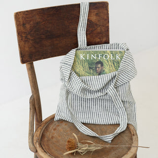 Linen Tales Thin Black Stripe Linen Tote Bag - Linen Tales B2B 2