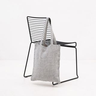 Linen Tales Thin Black Stripe Linen Tote Bag - Linen Tales B2B 4