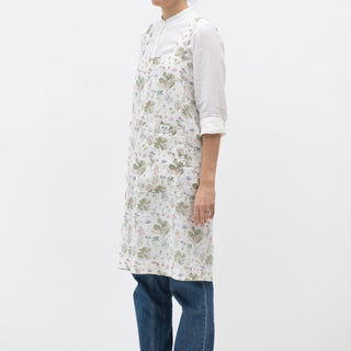 Linen Tales White Botany Linen Pinafore Apron - Linen Tales B2B 
