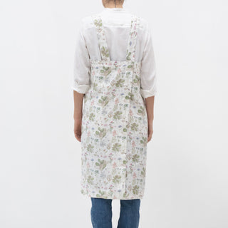 Linen Tales White Botany Linen Pinafore Apron - Linen Tales B2B 3