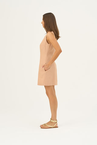 Maple Sugar Linen Alba Dress - Linen Tales B2B 3