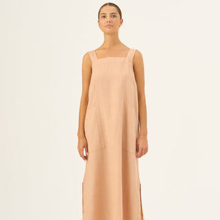 Maple Sugar Linen Fugue Dress - Linen Tales B2B 