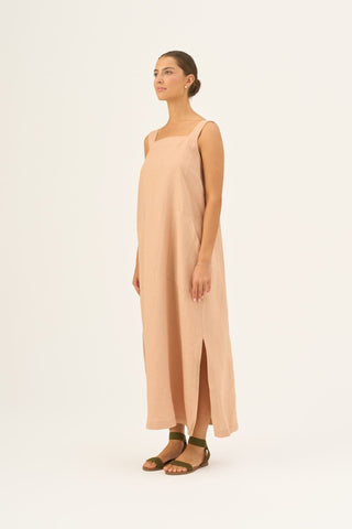 Maple Sugar Linen Fugue Dress - Linen Tales B2B 