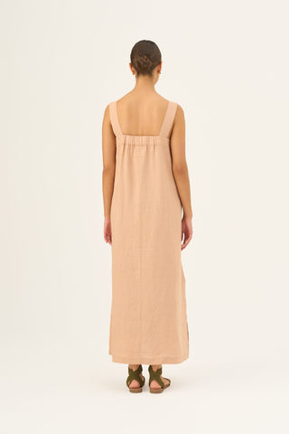 Maple Sugar Linen Fugue Dress - Linen Tales B2B 4