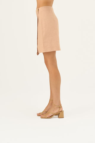 Maple Sugar Linen Lumen Skirt - Linen Tales B2B 4
