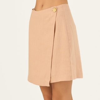 Maple Sugar Linen Lumen Skirt - Linen Tales B2B 