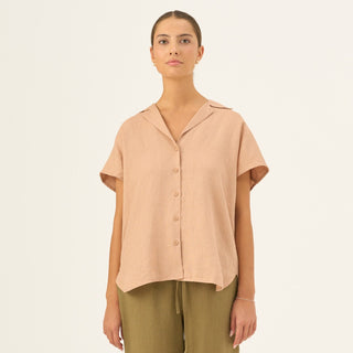 Maple Sugar Linen Melody Shirt - Linen Tales B2B 
