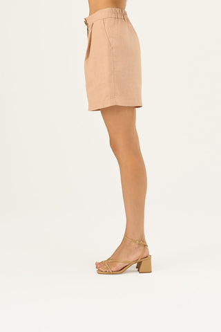 Maple Sugar Linen Mirabilis Shorts - Linen Tales B2B 4