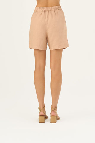 Maple Sugar Linen Mirabilis Shorts - Linen Tales B2B 5
