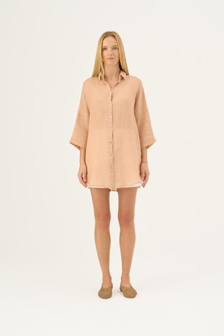 Maple Sugar Linen Oregano Shirt - Linen Tales B2B 