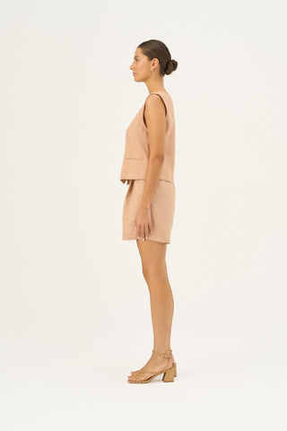 Maple Sugar Linen Pasodoble Vest - Linen Tales B2B 3
