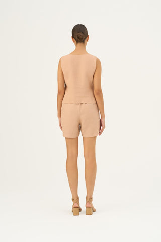 Maple Sugar Linen Pasodoble Vest - Linen Tales B2B 4