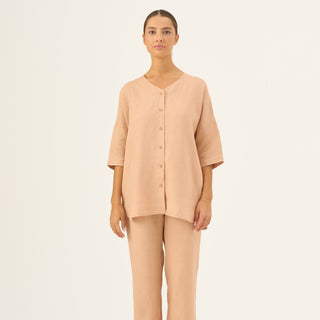 Maple Sugar Linen Primrose Loungewear Set - Linen Tales USA 5