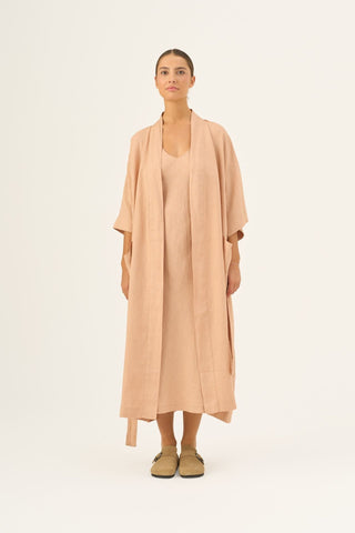 Maple Sugar Linen Summer Bathrobe - Linen Tales B2B 