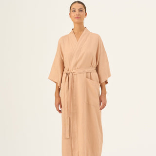 Maple Sugar Linen Summer Bathrobe - Linen Tales B2B 