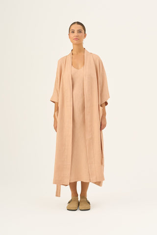 Maple Sugar Linen Summer Bathrobe - Linen Tales USA 8
