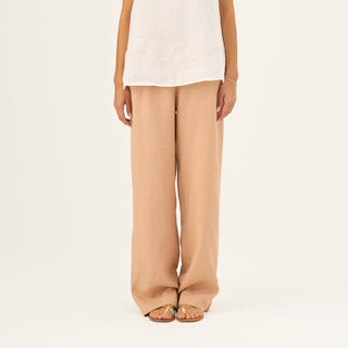 Maple Sugar Linen Willow Trousers - Linen Tales Global 1