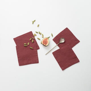 Marsala Linen Coasters Set of 4 - Linen Tales B2B 3