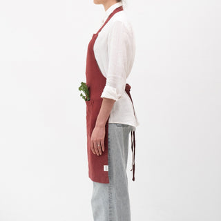 Marsala Linen Daily Apron - Linen Tales B2B 