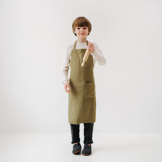 Martini Olive Kids Linen Daily Apron - Linen Tales B2B 3