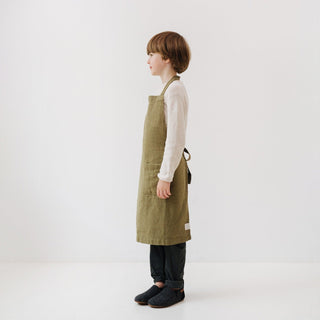 Martini Olive Kids Linen Daily Apron - Linen Tales B2B 4