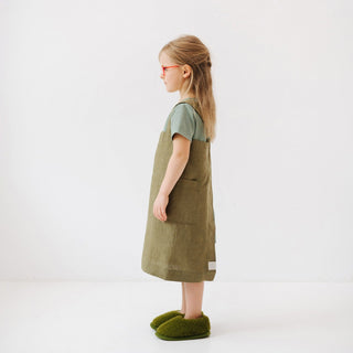 Martini Olive Kids Linen Pinafore Apron - Linen Tales B2B 3
