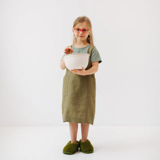 Martini Olive Kids Linen Pinafore Apron - Linen Tales B2B 