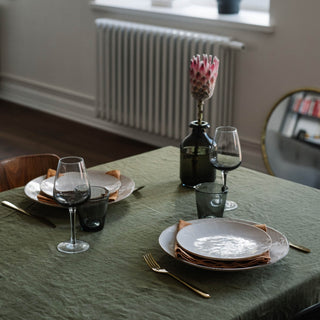 Martini Olive Linen Tablecloth - Linen Tales B2B 