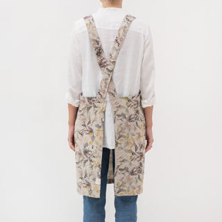 Meadow on Natural Linen Crossback Apron - Linen Tales B2B 3