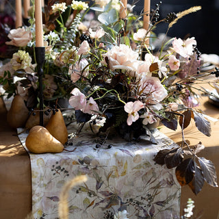 Meadow on Natural Linen Table Runner - Linen Tales B2B 3