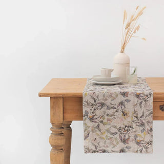Meadow on Natural Linen Table Runner - Linen Tales B2B 