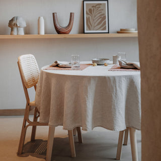 Melange Lightweight Linen Round Tablecloth - Linen Tales B2B 