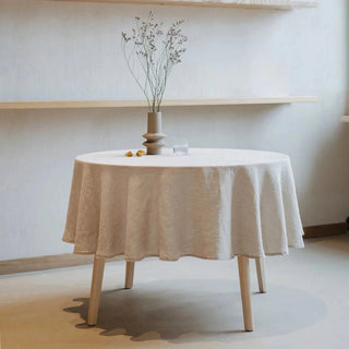 Melange Lightweight Linen Round Tablecloth - Linen Tales B2B 