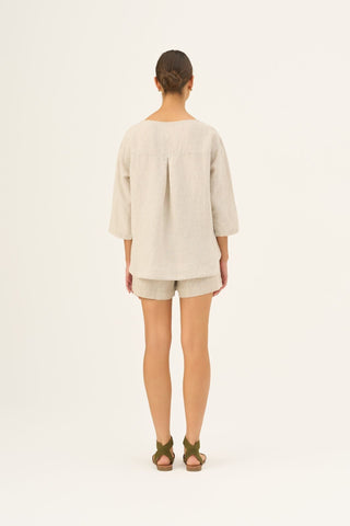 Melange Linen Bilberry Top - Linen Tales B2B 4