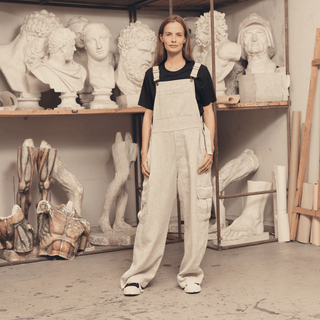 Melange Linen Elm Overalls - Linen Tales B2B 