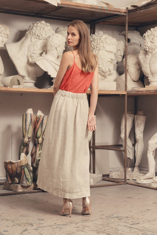 Melange Linen Gardenia Skirt - Linen Tales B2B 