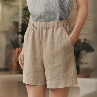 Melange Linen Hip - Hop Shorts - Linen Tales B2B 