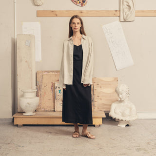 Melange Linen Larch Shirt - Linen Tales 