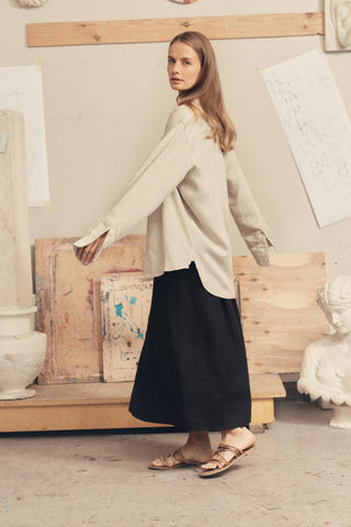 Melange Linen Larch Shirt - Linen Tales 