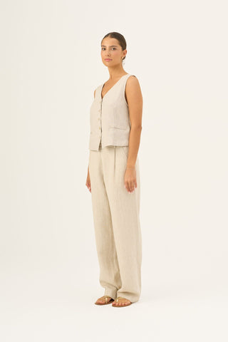 Melange Linen Pasodoble Vest - Linen Tales B2B 