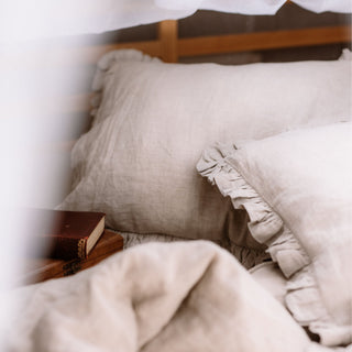 Melange Linen Pillowcase with Frills - Linen Tales B2B 