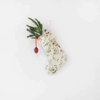 Mistletoe Linen Christmas Stocking - Linen Tales B2B 1