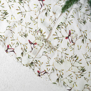 Mistletoe Linen Christmas Tree Skirt - Linen Tales B2B 2